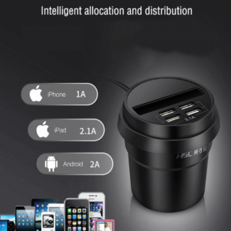 HSC YC-28 USB Ashtray with Four 5V/3A Charging Ports and Safety Protection Price in Pakistan | LAPTAB