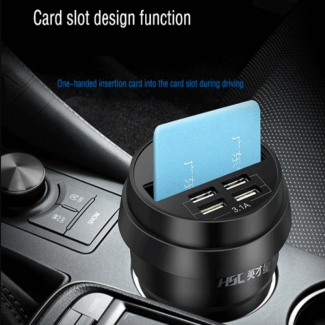 HSC YC-28 USB Ashtray with Four 5V/3A Charging Ports and Safety Protection Price in Pakistan | LAPTAB