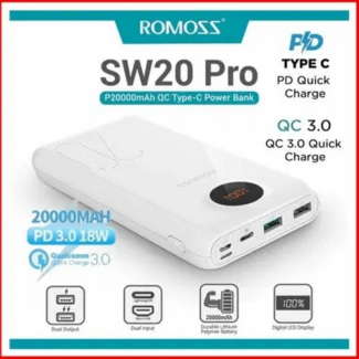 ROMOSS SW20 PRO 20000mAh Power Bank with 3 USB Fast Charging Outputs and LED Display Price in Pakistan | LAPTAB