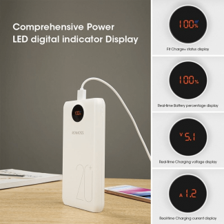ROMOSS SW20 PRO 20000mAh Power Bank with 3 USB Fast Charging Outputs and LED Display Price in Pakistan | LAPTAB