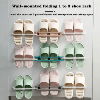 Adjustable Wall-Mounted Space-Saving Shoe and Slipper Rack with Adhesive Mount Price in Pakistan | LAPTAB