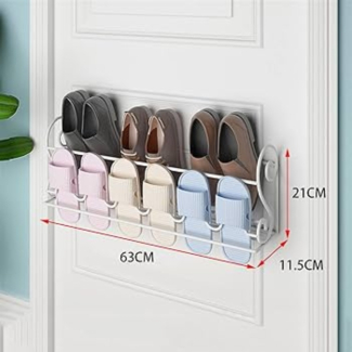 Adjustable Wall-Mounted Space-Saving Shoe and Slipper Rack with Adhesive Mount Price in Pakistan | LAPTAB