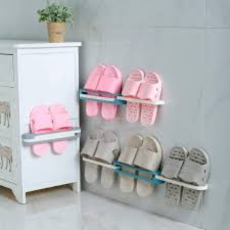Adjustable Wall-Mounted Space-Saving Shoe and Slipper Rack with Adhesive Mount Price in Pakistan | LAPTAB