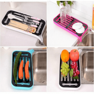 Kitchen Organizer Drain Double Layer Dish Rack with Sink Drainer Tray, Heat Resistant Price in Pakistan | LAPTAB