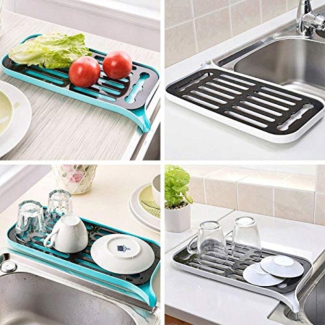 Kitchen Organizer Drain Double Layer Dish Rack with Sink Drainer Tray, Heat Resistant Price in Pakistan | LAPTAB