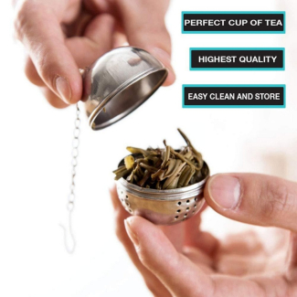 Pack of 2 Stainless Steel Tea Ball Infusers with Hook and Fine Mesh for Loose Leaf Tea
