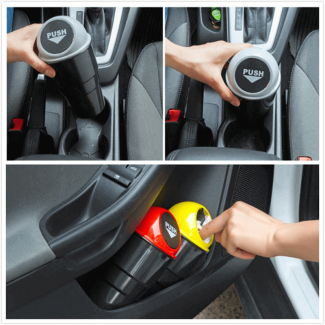 Car Dustbin Trash Can with Auto-Close Lid, Fits Most Car Holders, Durable Price in Pakistan | LAPTAB