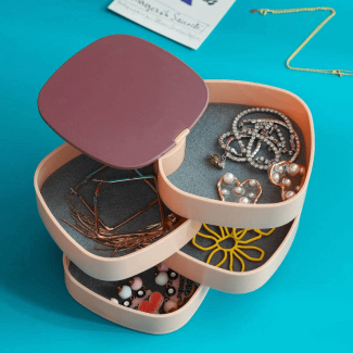 360 Degree Rotating Jewelry Storage Box - Compact, Wear-Resistant Organizer Price in Pakistan | LAPTAB