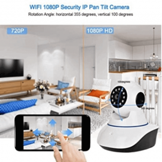 1080p HD Wireless Smart CCTV Camera with Night Vision, 360? Rotation, 5 Antennas, 2MP Price in Pakistan | LAPTAB