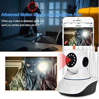 1080p HD Wireless Smart CCTV Camera with Night Vision, 360? Rotation, 5 Antennas, 2MP Price in Pakistan | LAPTAB