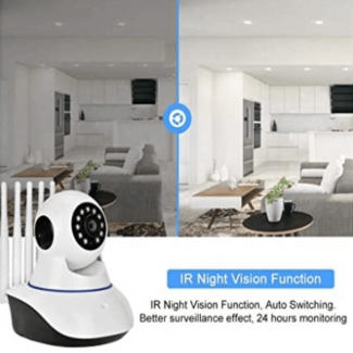 1080p HD Wireless Smart CCTV Camera with Night Vision, 360? Rotation, 5 Antennas, 2MP Price in Pakistan | LAPTAB