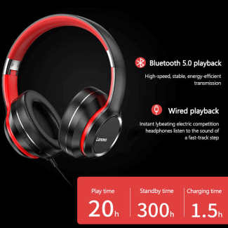 Lenovo HD200 Bluetooth Headphones with Hi-Fi Sound, Comfortable Fit, Foldable Design Price in Pakistan | LAPTAB