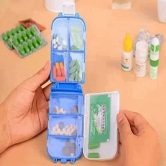 Folca Pill Portable Plastic Case & Splitters with Locking Buckle, 8 Compartments Price in Pakistan | LAPTAB
