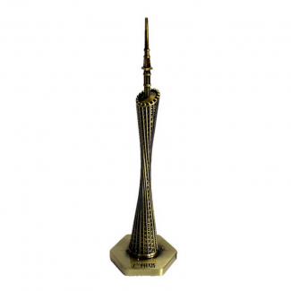 Canton Tower 9-Inch Miniature Model Metal Gift for Collectors and Decor