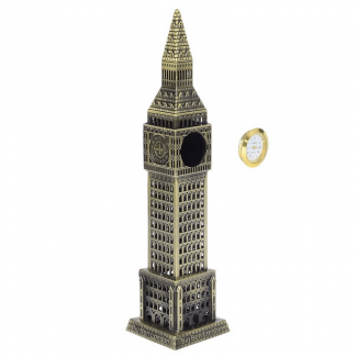 Big Ben Statue London Miniature Model, Metal, Detachable Clock, 7.5 Inch