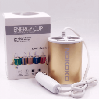Car Charger 2 USB Adapter with Blue LED, 3 Sockets, and Power Control Button Price in Pakistan | LAPTAB