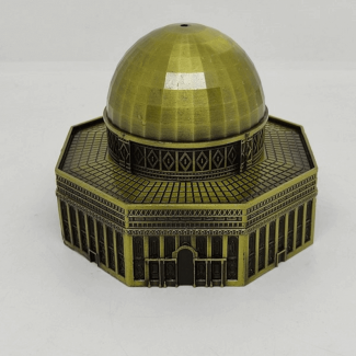 Dome of Rock Realistic Metal Model, Eco-Friendly Islamic Shrine Souvenir 3.5x4 in