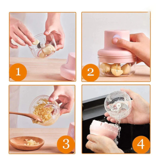 Wireless Mini Electric Garlic Food Cutter with Stainless Steel Blades and USB Charging Price in Pakistan | LAPTAB