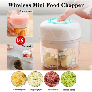 Wireless Mini Electric Garlic Food Cutter with Stainless Steel Blades and USB Charging Price in Pakistan | LAPTAB