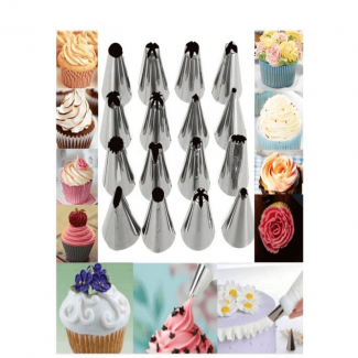 Cake Decorating Set with 12 Stainless Steel Nozzles and Coupler for Cakes and Desserts Price in Pakistan | LAPTAB