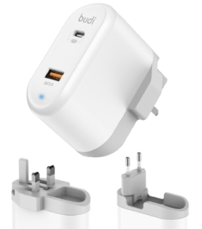 Budi M8 J328e Fast Charger Dual Outlet Compact Power Adapter for Smartphones and Tablets Price in Pakistan | LAPTAB