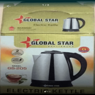 Global Star Electric Kettle GS-205, 1.7L Stainless Steel with Temperature Control and Auto Shut-Off