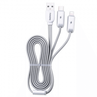 REMAX RC-078th Twins 3in1 Magnetic Charging Cable with Micro USB, Type-C, and 8 Pin Connectors