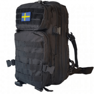 Assault Backpack Swedish Flag 25L Original - Black