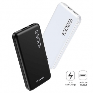 Awei P28K 10000mAh Power Bank with Fast Charging, Dual Ports, LED Display Price in Pakistan | LAPTAB