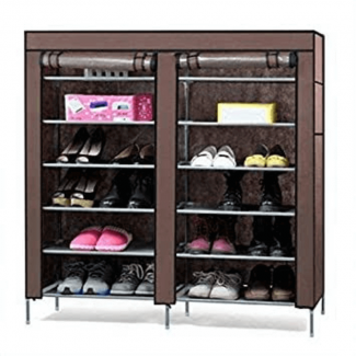 2 Door Dustproof Shoe Shelf Tower with 6 Tiers, Zippered Cabinet for Organized Storage Price in Pakistan | LAPTAB