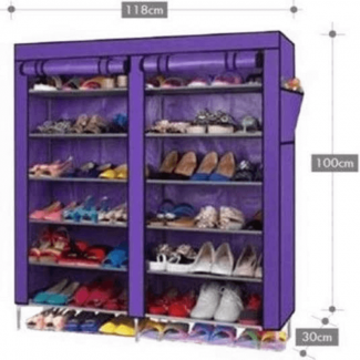 2 Door Dustproof Shoe Shelf Tower with 6 Tiers, Zippered Cabinet for Organized Storage Price in Pakistan | LAPTAB
