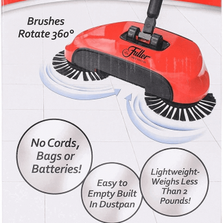 Cordless Hard Floor Manual Roto Sweeper Lightweight with 360? Rotating Brushes and Built-in Dust Pan Price in Pakistan | LAPTAB