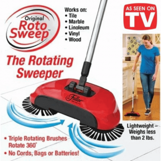 Cordless Hard Floor Manual Roto Sweeper Lightweight with 360? Rotating Brushes and Built-in Dust Pan Price in Pakistan | LAPTAB