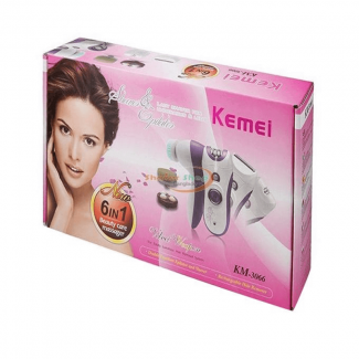 Kemei KM-3066 6-in-1 Rechargeable Epilator with Light, Two Speeds, and Callus Remover Price in Pakistan | LAPTAB