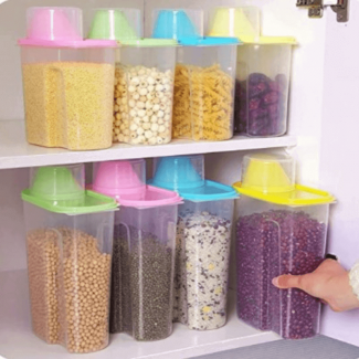 Large 1L Food Storage Container with Measuring Cup Lid and Pour Nozzle Price in Pakistan | LAPTAB