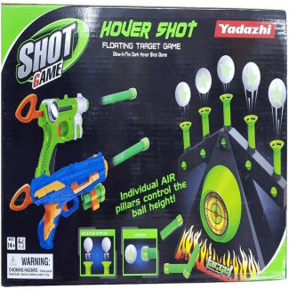 Glow In The Dark Hover Shot Floating Target Game with Adjustable Pillars and Blasters Price in Pakistan | LAPTAB