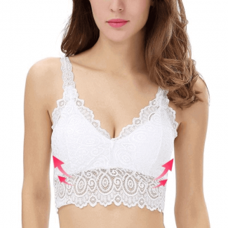 Lace Bra Floral V-Neck Mesh Vest Bralette Bustier for Comfort and Style Price in Pakistan | LAPTAB