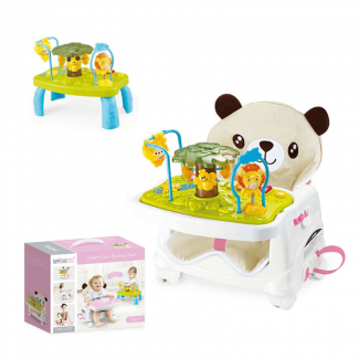 Baby Plastic Booster Seat High Chair with Adjustable Height, Safety Straps, and Removable Foldable Tray for Babies up to 3 Years Price in Pakistan | LAPTAB