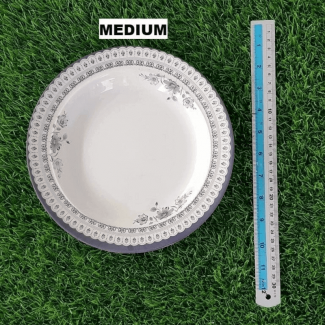 Set of 3 Eco-Friendly Floral Printed Dinner Plates, Small Medium Large, Double Glazed Melamine Price in Pakistan | LAPTAB