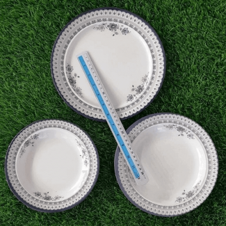 Set of 3 Eco-Friendly Floral Printed Dinner Plates, Small Medium Large, Double Glazed Melamine Price in Pakistan | LAPTAB