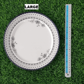 Set of 3 Eco-Friendly Floral Printed Dinner Plates, Small Medium Large, Double Glazed Melamine Price in Pakistan | LAPTAB