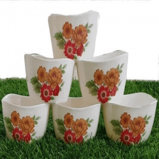 Set of Seven Melamine Crockery Custard Bowls