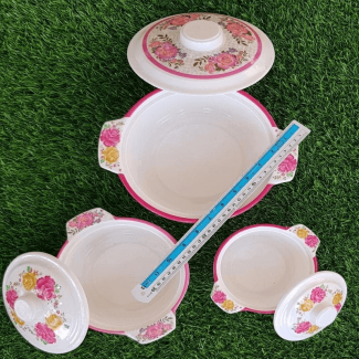 Set of 3 Floral Design Melamine Crockery Bowls, Food Grade, Durable and Easy to Clean Price in Pakistan | LAPTAB