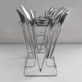 29 Pcs Stainless Steel Cutlery Set with Stand, Dishwasher Safe, Mirror Polish Price in Pakistan | LAPTAB