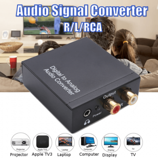 Digital to Analog Audio Converter Amplifier with RCA Output for Home and Professional Use