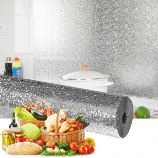 Kitchen Oil-Proof Waterproof Aluminum Foil Stickers for Shelves and Surfaces Protection Price in Pakistan | LAPTAB