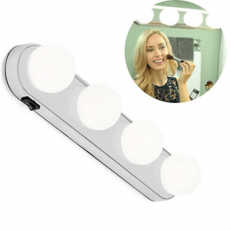 LED Mirror Light 4 Bulb Makeup Night Light with Suction Cups, Portable, 50,000 Hours Price in Pakistan | LAPTAB