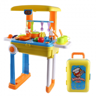 Children's Kitchen Cooking Tool Set Pretend Play Workbench Toy, Safe and Portable Price in Pakistan | LAPTAB