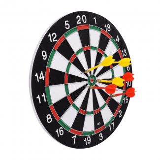 6 Darts & Darts Board 15 inches Double Sided Bullseye Target Game 
