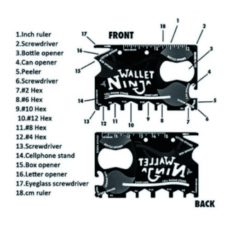 Ninja 18 In 1 Multi-Purpose Camping Tool Card with Knife, Ruler, and Screwdriver Price in Pakistan | LAPTAB